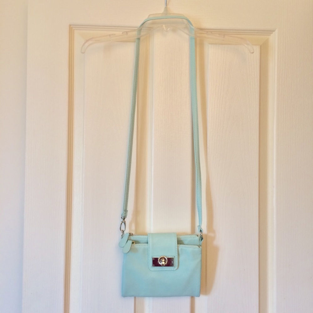 Mint green New York & Company cross-body purse